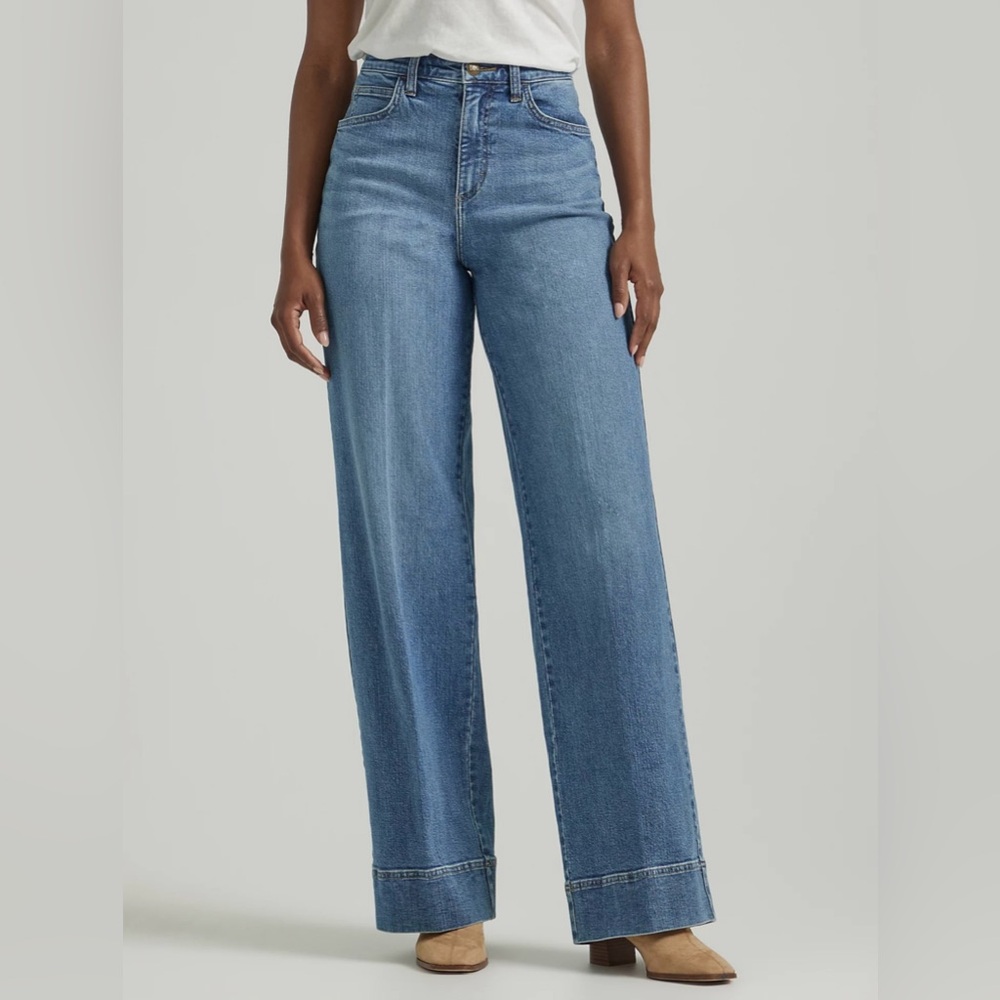 New Lee High Rise Jeans Elevated Retro Blue Sz 8 Long